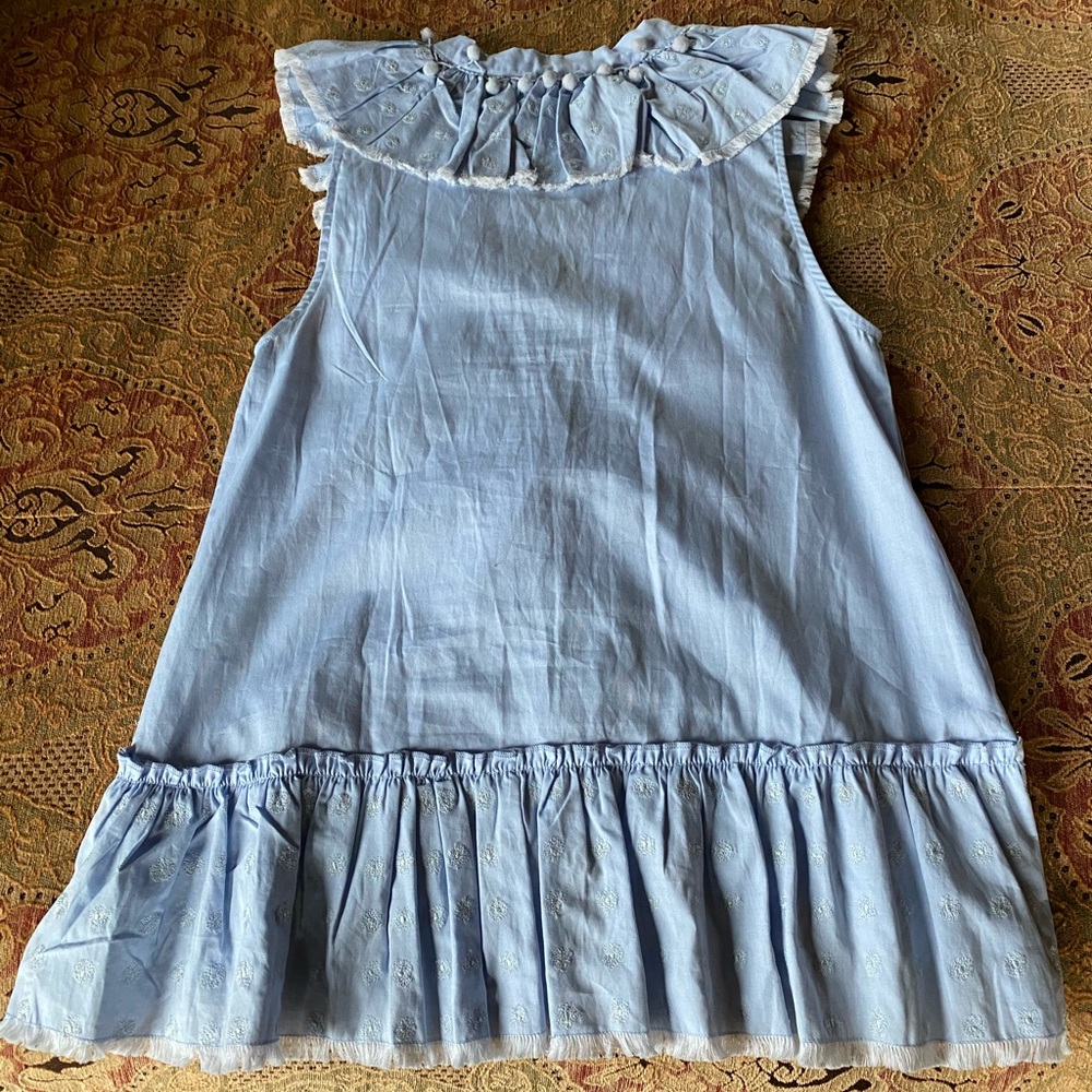 MISA Los Angeles Marjan Top, Blue Linen Blouse - Picture 5 of 6